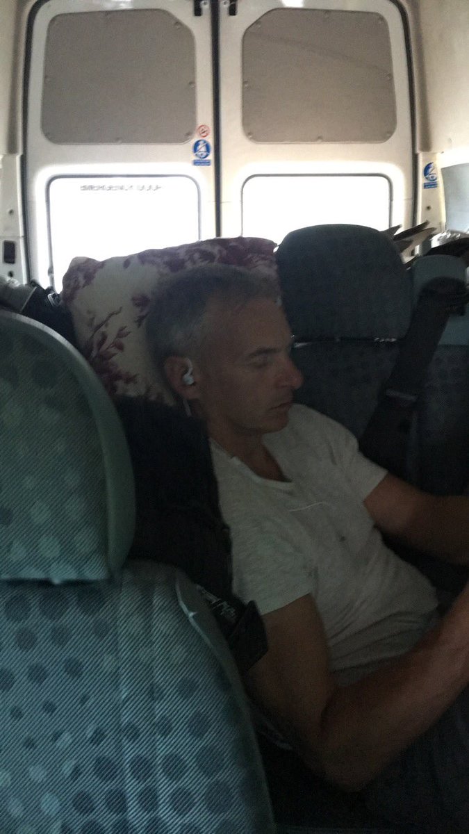 T2000_LEJOG's tweet photo. The trip down to Lands End taking its toll on some of our cyclists... #catchingflies https://t.co/k7ug65691K