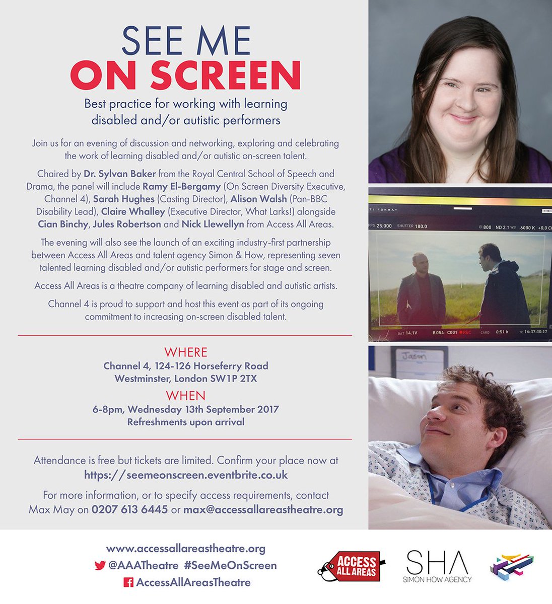 jess_simonhow's tweet photo. Excited to be part of the #SeeMeOnScreen event discussing and celebrating the work of learning disabled talent with @Channel4 @AAATheatre https://t.co/xVsbKMS35q