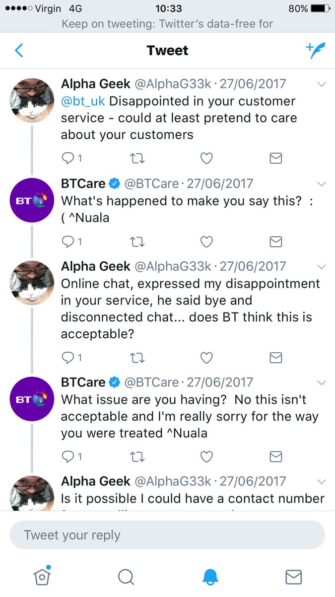 AlphaG33k's tweet photo. @BTCare Awful service in June, still nothing was done. I have been trying to cancel, but I won't pay the £357 charge for lack of service. https://t.co/G3XiTDsOpl