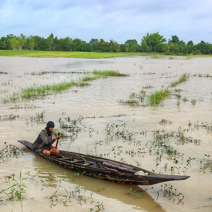 SoitoPaddy's tweet photo. Traditional #Thai style canoe hard at work at the moment with all the #flooding hitting #rural Thai areas at the moment https://t.co/oXkHzt3ARv