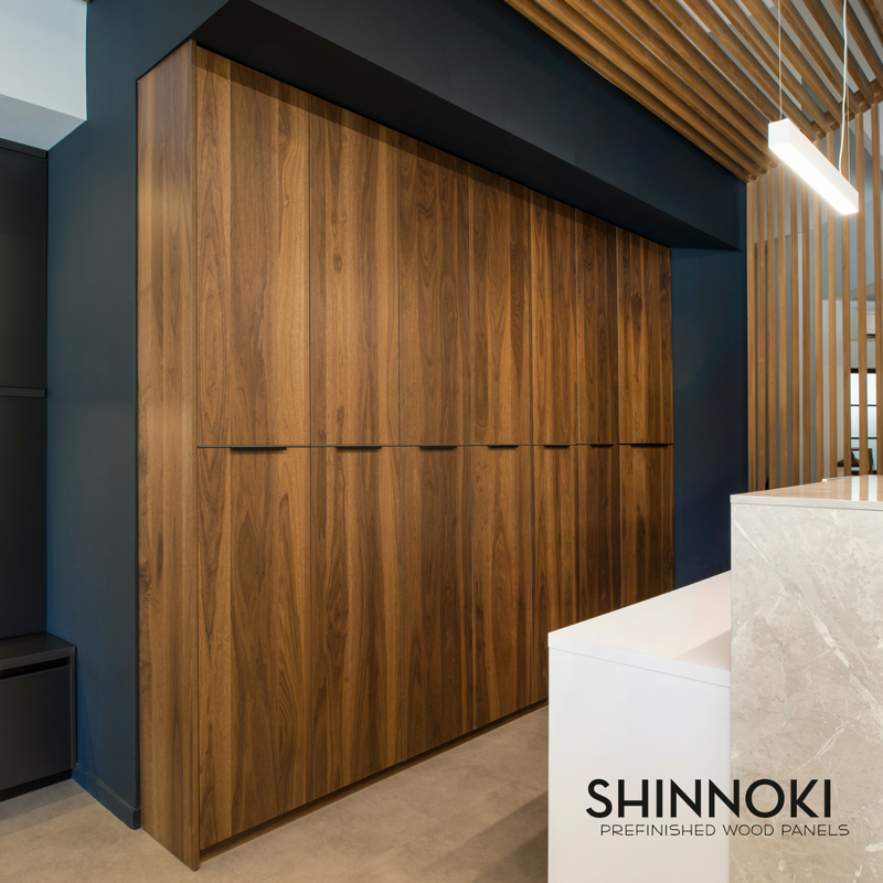 Decospan's tweet photo. Nice cabinets with #shinnoki smoked walnut ! Custom #interior by Sanelco. #wood #veneer #walnut #design #shop #trends #fineer #kast https://t.co/csbMXk2kD6