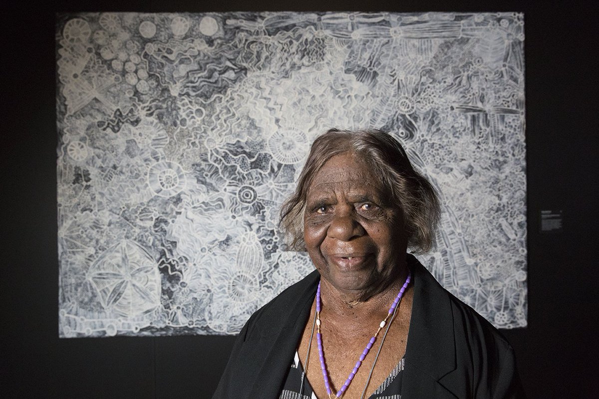 MAG_NT's tweet photo. This years' Telstra Emerging Artist Award goes to Betty Muffler for her dynamic painting, Ngangkari Ngura. #NATSIAA https://t.co/0ecGdiYB73