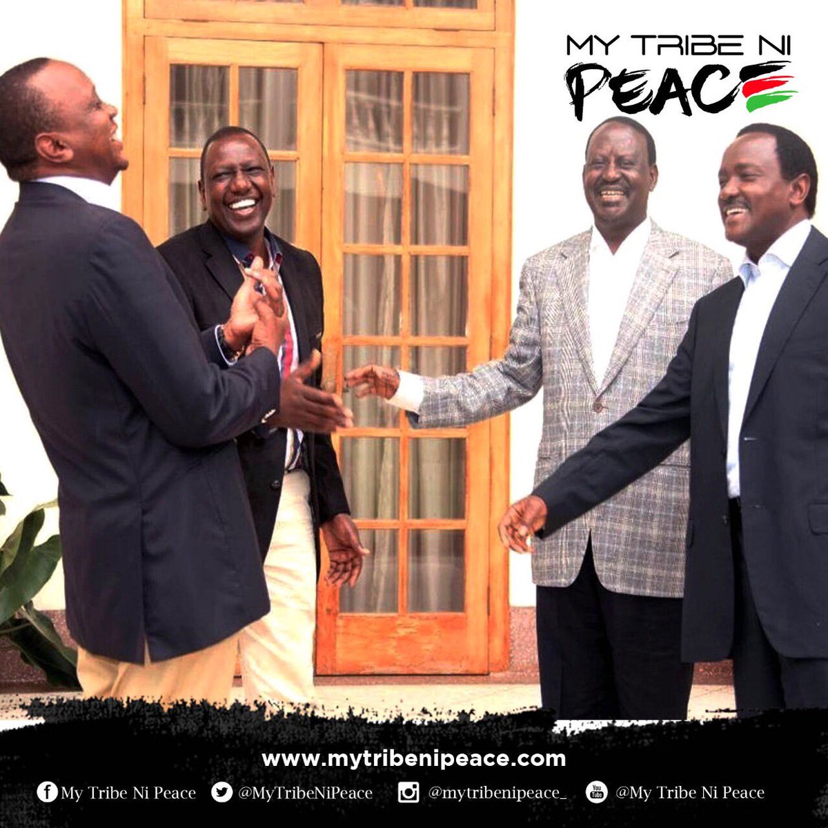 PabloJohny's tweet photo. If Raila + Kalonzo &amp; Uhuru + Ruto don't throw stones at each other at Bomas, then no Kenyan should. #MyTribeNiPeace  #Kenya #KenyaDecides https://t.co/CRlloabeGr