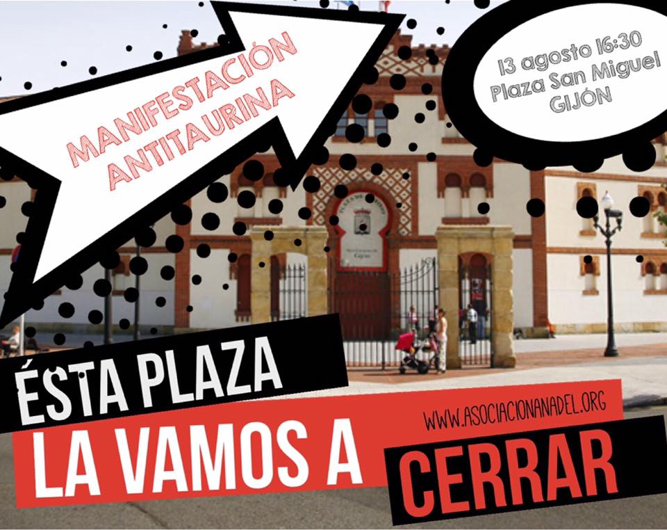 Manifestación Antitaurina
📅 13 de agosto
⏰ 16:30h
🏢 Plazuela San Miguel