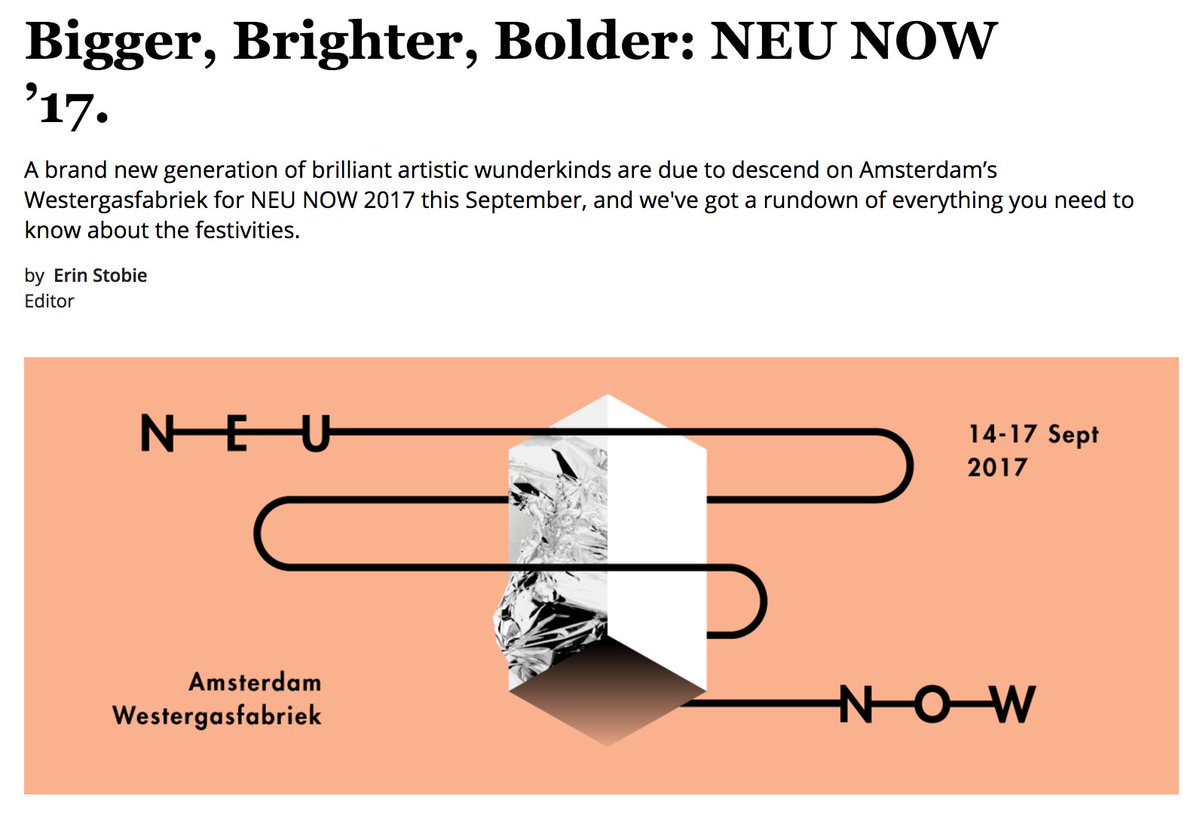 neunow_eu's tweet photo. #Bigger #Brighter #Bolder - Thank you @weareoutletmag for the awesome write-up! https://t.co/UP2zFiwkd0 #NEUNOW https://t.co/Aw2DvCAQ1J