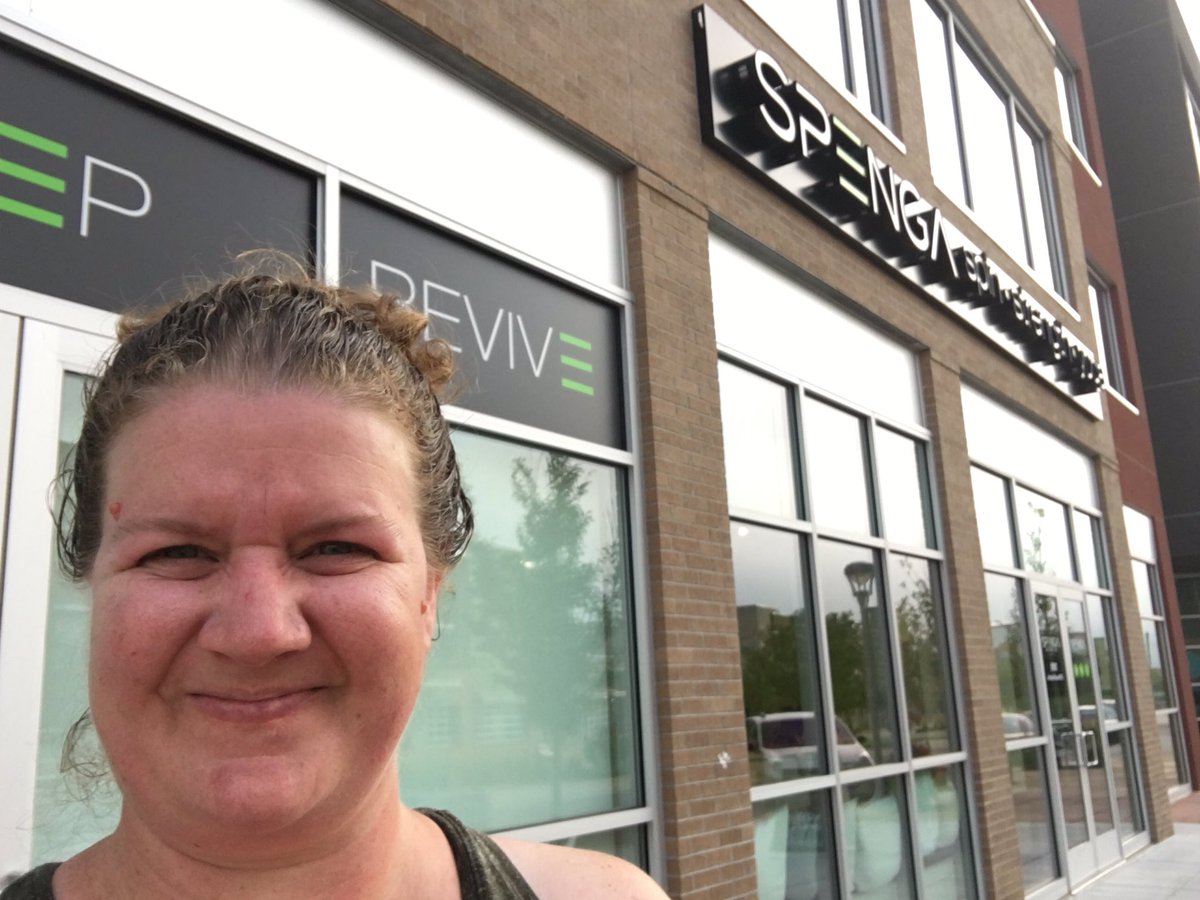 dionnew's tweet photo. That's four days in a row at my favorite, kickass new gym @spengafitness and I absolutely love it! #ridereprevive #ithurtssogood https://t.co/5sLEfHH5Tv