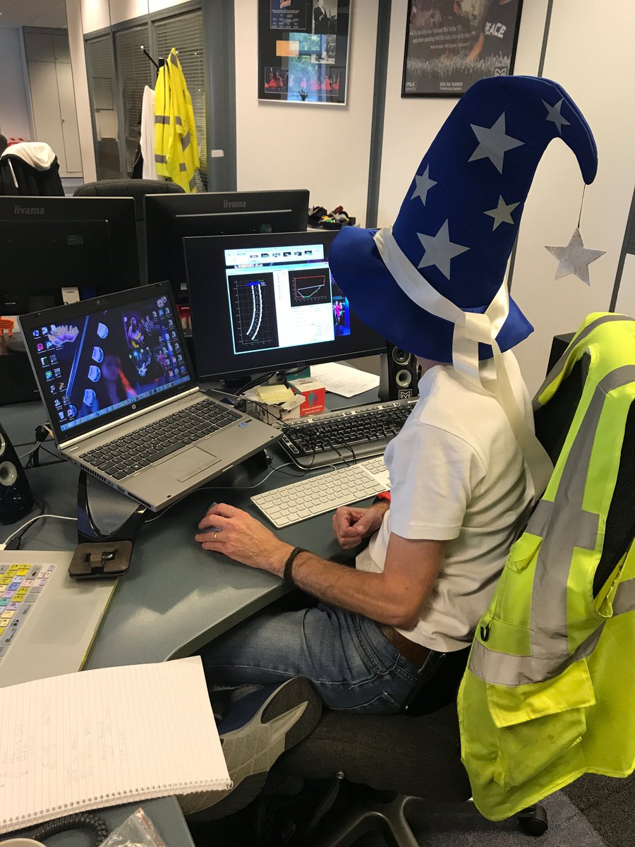 MartinAudioLtd's tweet photo. There's a wizard at work in the Martin Audio office... guess who? (Thanks for the hat @londonsh, he's very happy.) #HappyFriday #AudioWizard https://t.co/ZWGgmXuD9N