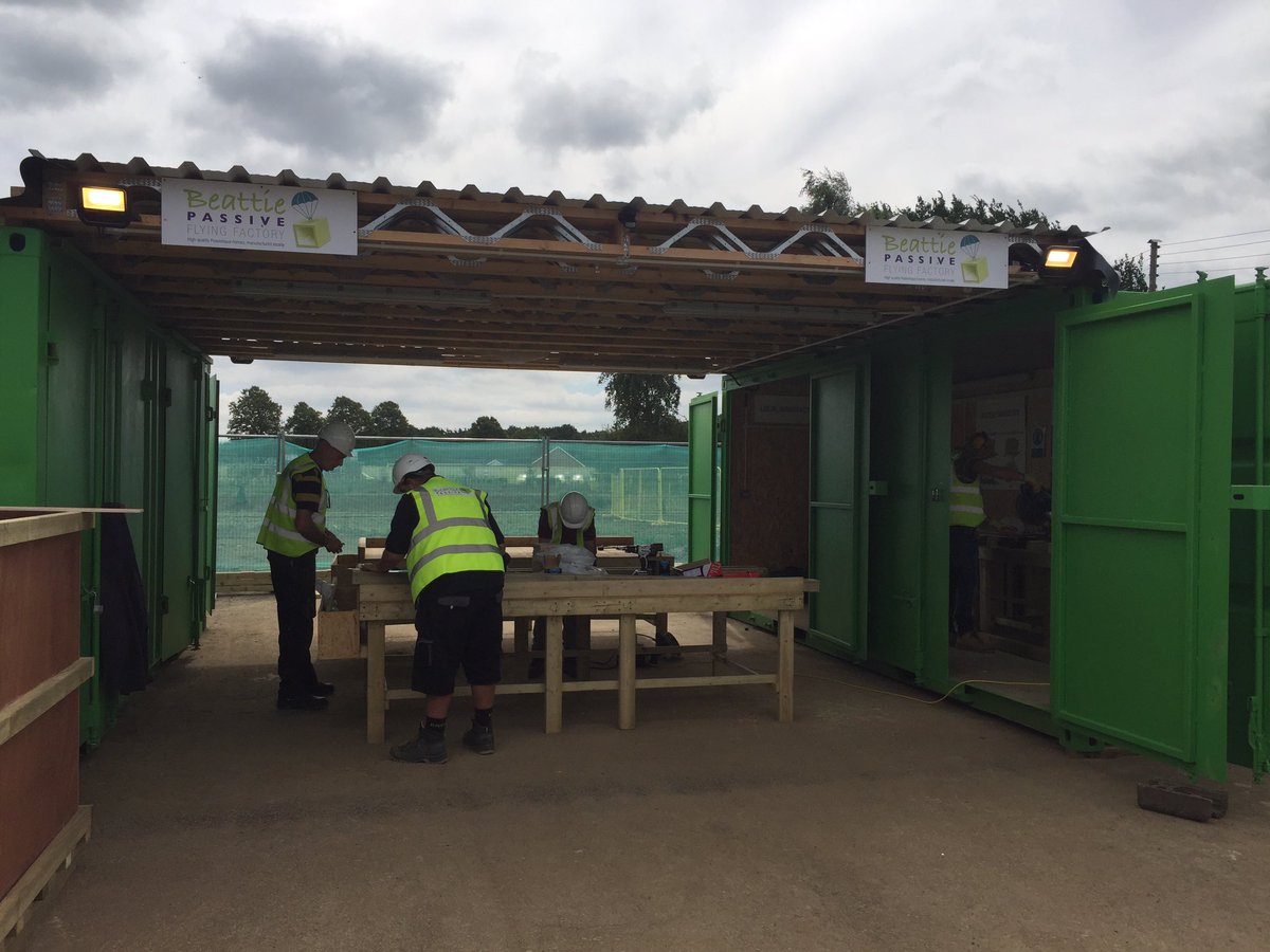 IsabelBeattie's tweet photo. Busy team at work in the @BeattiePassive #flyingfactory @gravenhillbuild https://t.co/VHjnHUQiXY
