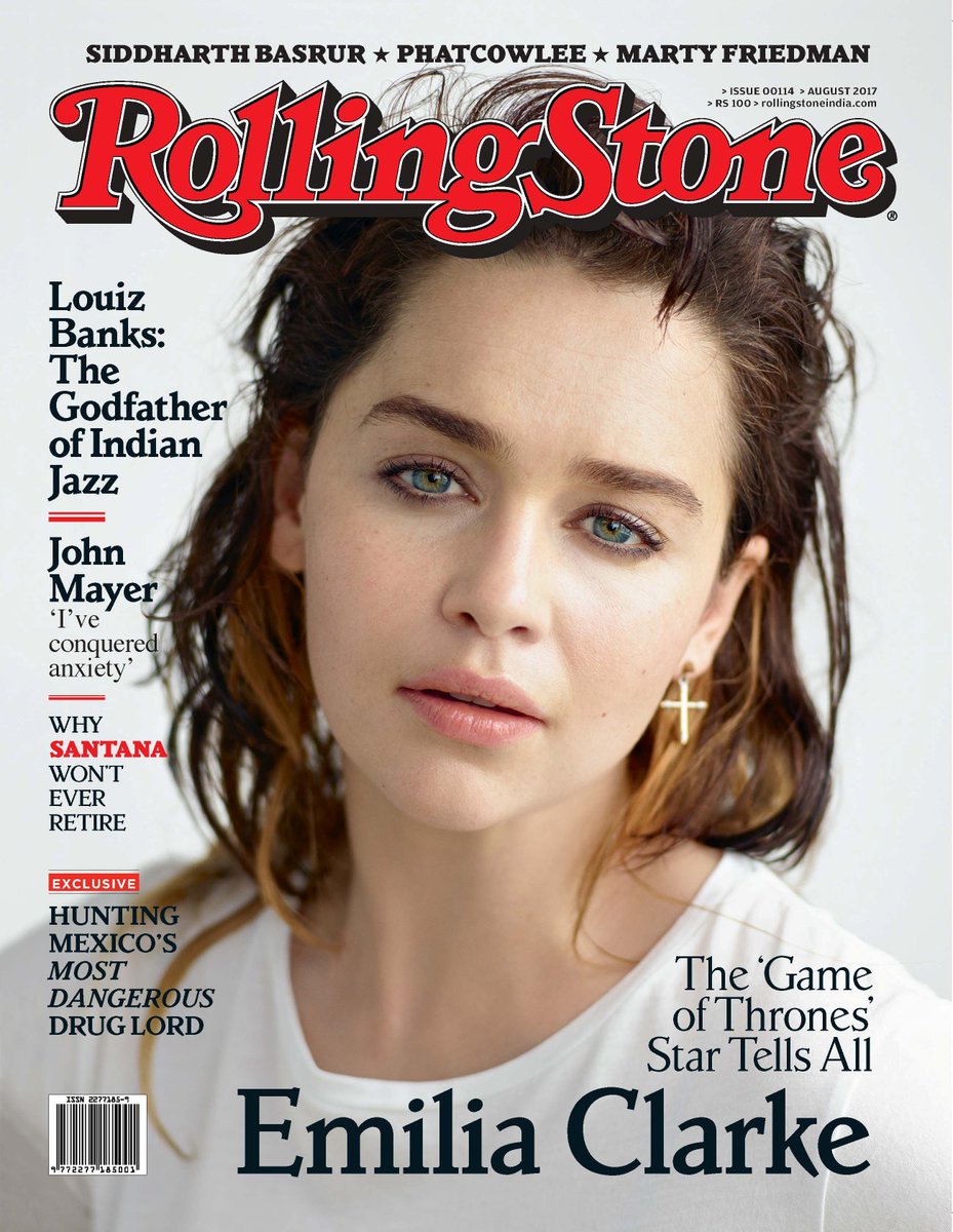 RollingStoneIN's tweet photo. Our August cover star is the Mother of Dragons herself, @emiliaclarke. Also featured: @louizbanks, @marty_friedman, @rlumrmusic, @okakifreak https://t.co/VCEnOB5uZv
