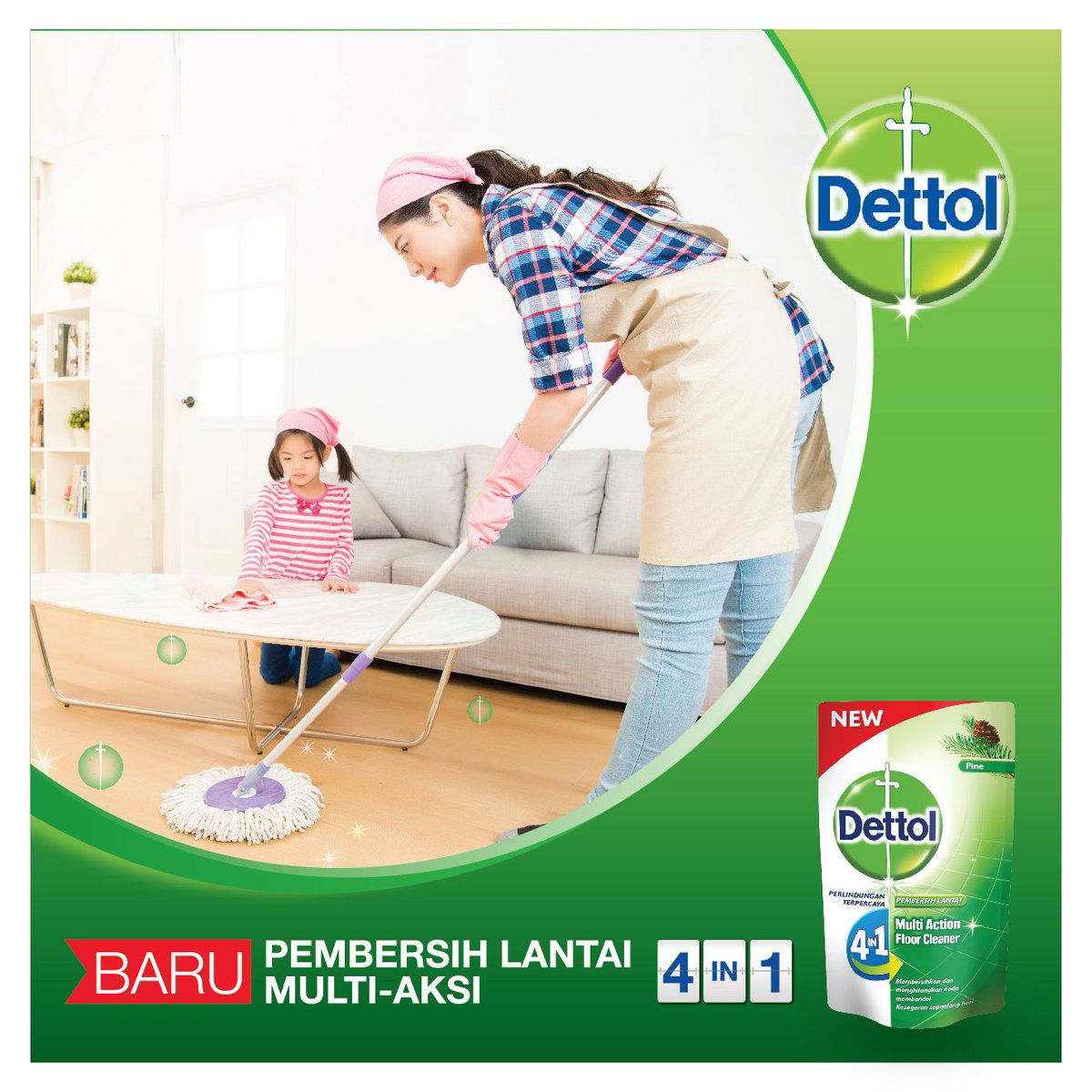 Yuk, ajak buah hati ikut membersihkan rumah dengan Dettol Floor Cleaner 4in1 agar lantai terlindungi dari kuman. RT jika sudah melakukannya!