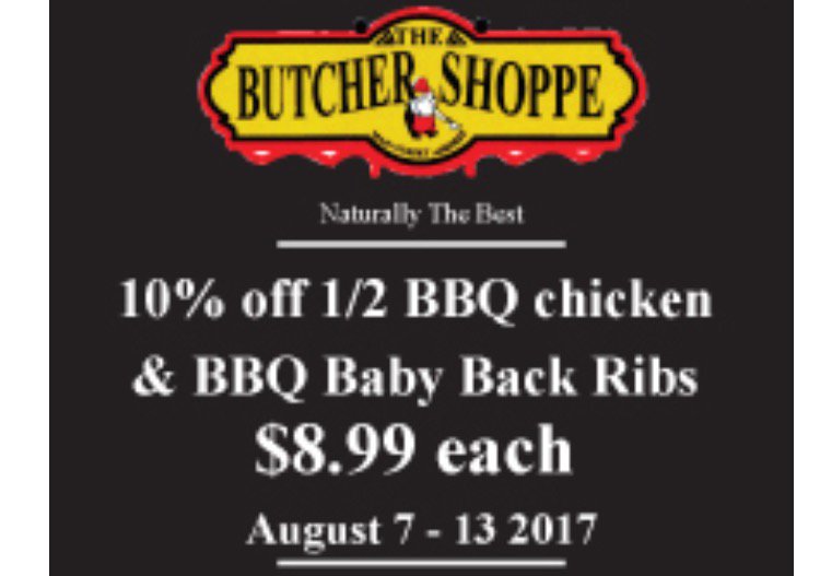 ButcherShoppeAB's tweet photo. Only a few more days for these BBQ specials! #airdrie #bbq #freerunchicken #babybackribs #weeklyspecials https://t.co/2UGZqPJTJ1