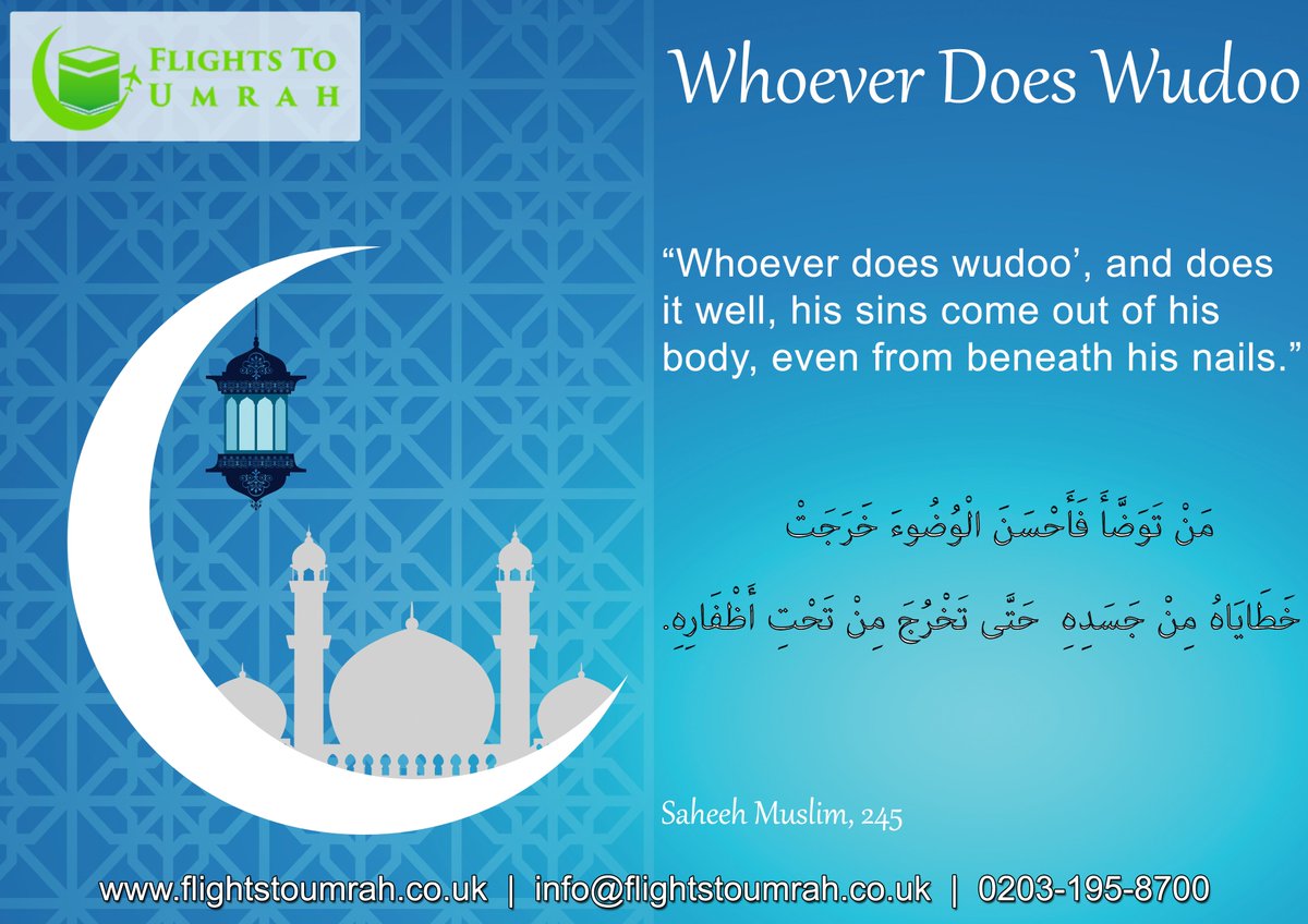 FlightstoUmrah's tweet photo. Whoever Does Wudoo

https://t.co/bPyXKdfNcH

#Hajj #Umrah #Islam #Travel #Muslim #Wudoo #Makkah #Madina #HolyQuran #HolyKaaba https://t.co/rzkt1SlvcZ