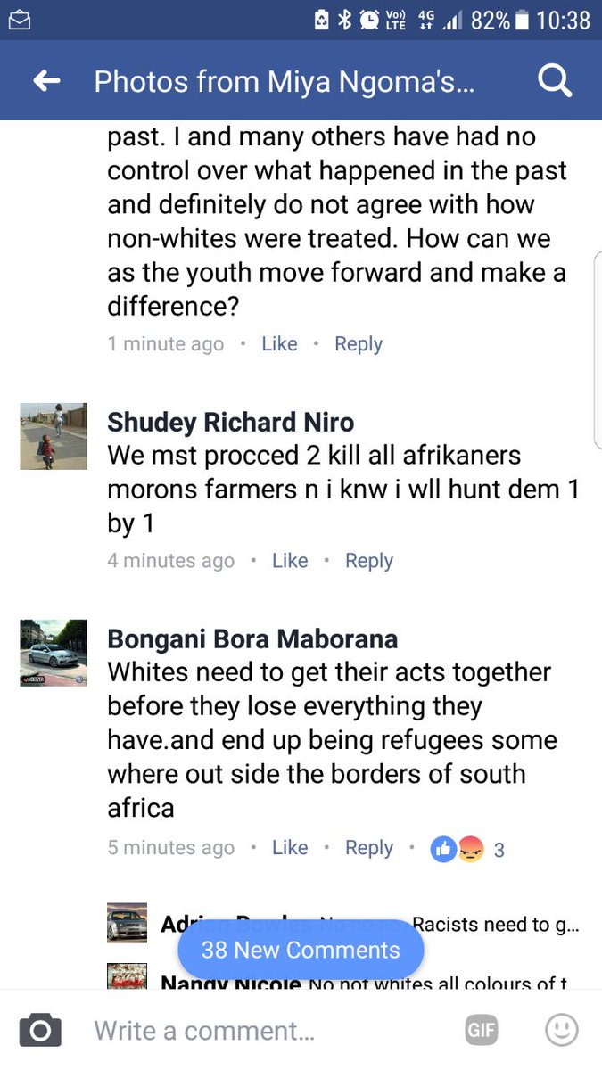 Scoobydriver's tweet photo. @PigSpotter Shudey wants to kill Afrikaaners . He will probably delete this post https://t.co/Gu5MvAPLuX