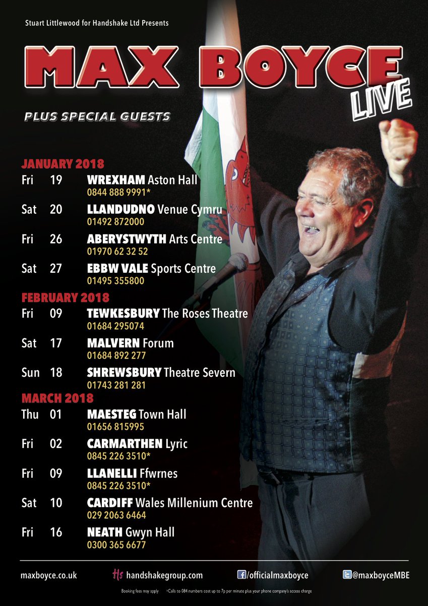 maxboyceMBE's tweet photo. Back on the road again next year -full list of dates below! Tickets on sale now except Aberystwyth which go on sale in the next few weeks 🎤 https://t.co/OSRc670JaT