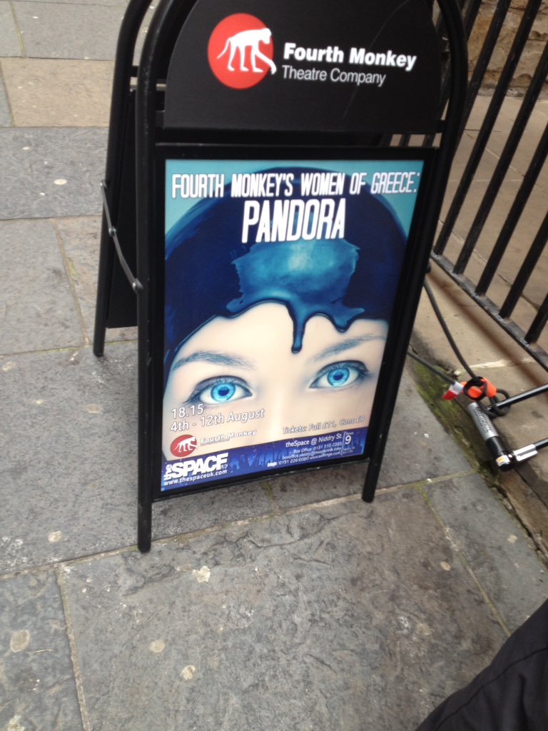 UoNClassics's tweet photo. New take on #Pandora letting the evils out of the jar - thought-provoking work from mostly female cast @edfringe #LynnInEdinburgh #greekmyth https://t.co/GpkJUzAmMN