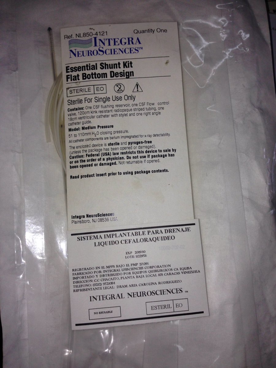 emevalca's tweet image. Sistema para drenaje líquido cefaloraquidio presión media de 51 a 110 h2O