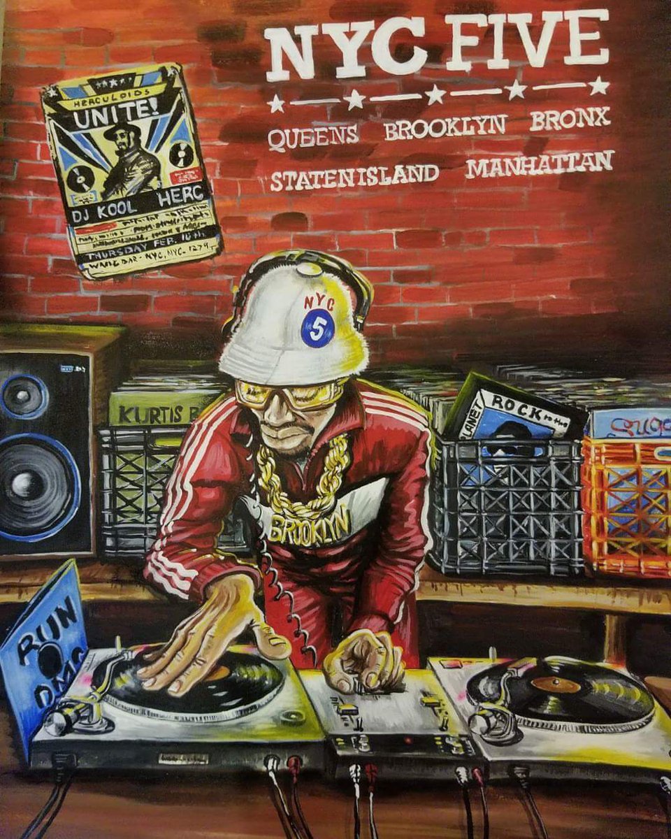 Happy Anniversary Hip-Hop <a href="/DjKoolHerc/">Kool Herc</a> 👉 #realhiphop #HipHop44 #NYCFiveApparel #BirthofHipHop #Bronx #djlife 🎨<a href="/reverierei/">Rei Ramirez</a>