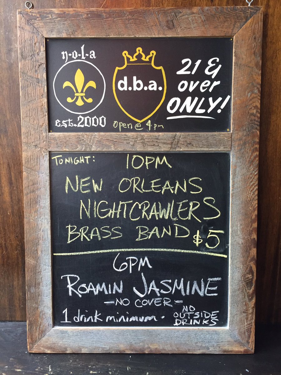 Tonight @dbaneworleans‼️ @roaminjasmine #brassband #livelocalmusic #neworleansnightcrawlers #nola #frenchmenstreet ✌🏽❤️⚜️🎶