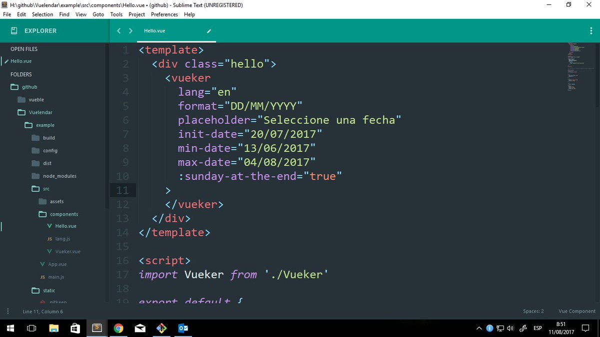 AlexandroBazan's tweet photo. Dando los últimos ajuste de la beta de #vueker datetimepiker component hecho desde cero en #VueJS integrado con #momentjs https://t.co/GGgf1PrMD9