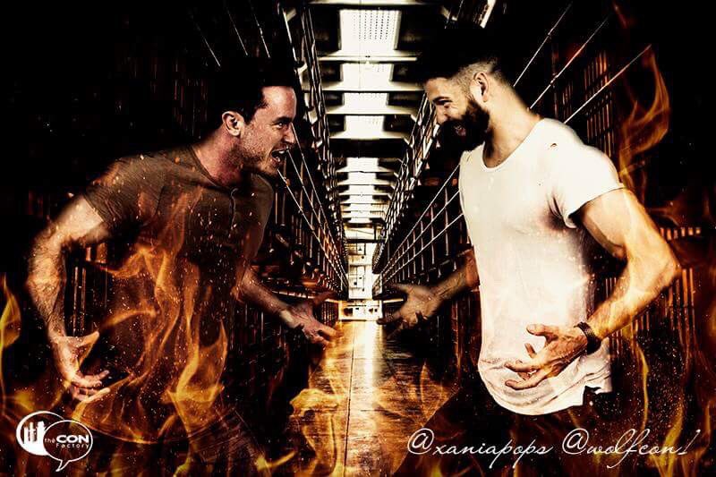 xaniapops's tweet photo. I couldn't resist to make this @WolfCon1 battle Photo Op a Hellhound battle... #Teenwolf #wolfcon https://t.co/kfqGUIVe3t