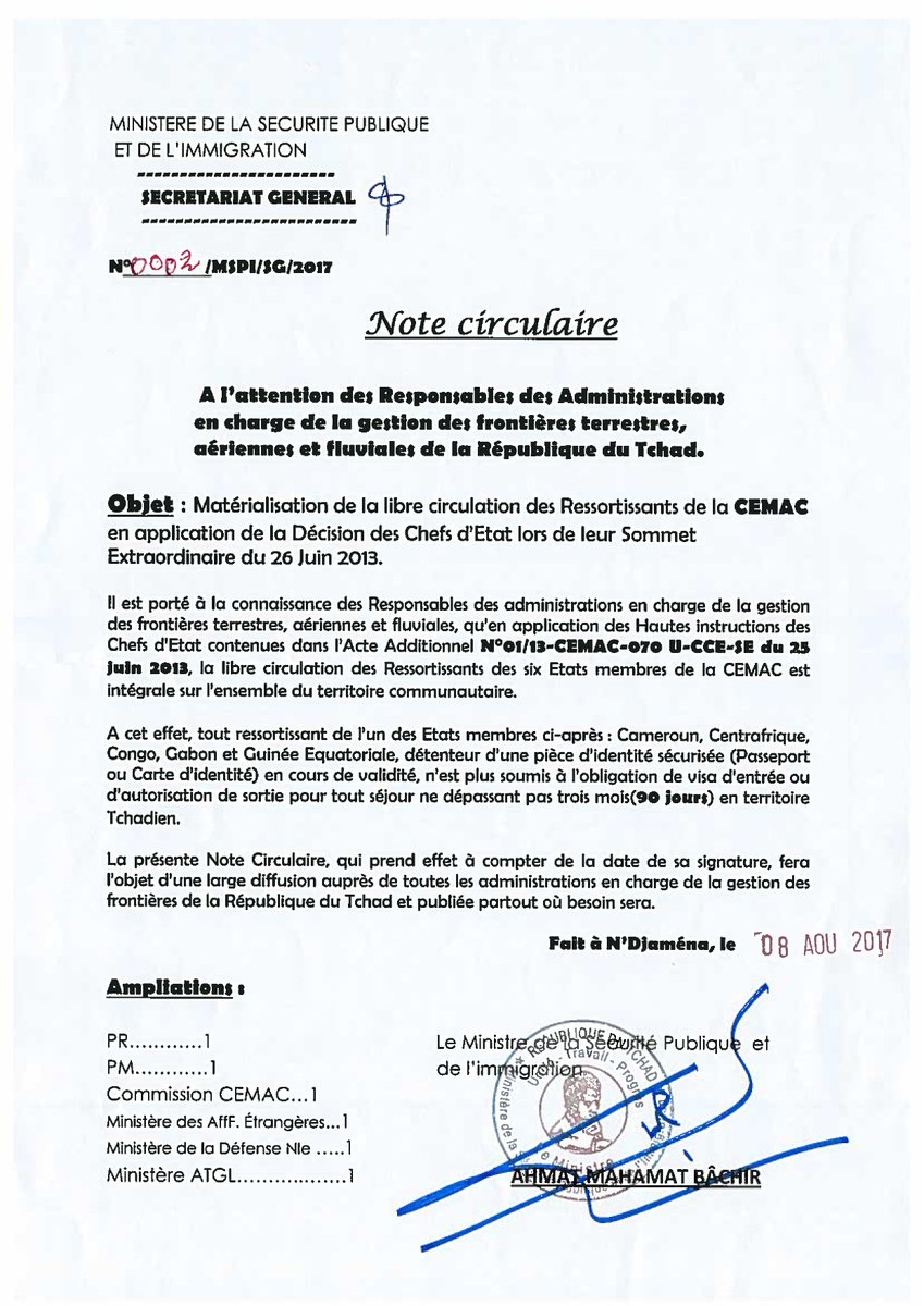 ISWConference's tweet image. #Chad fully opens its borders to the Economic and monetary community of central Africa, #EMCCA