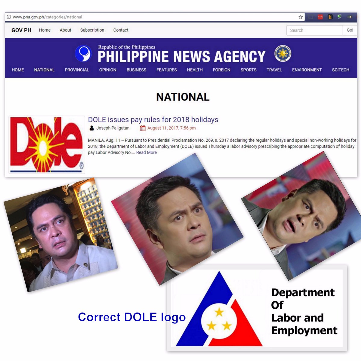 BrujaDelDemonio's tweet photo. In another cock-up, PNA used the logo of Dole Pineapple for DOLE. Dutertenomics is now Dutertedelmontekitchenomics where everything is piña. https://t.co/KXJq0MPmxW
