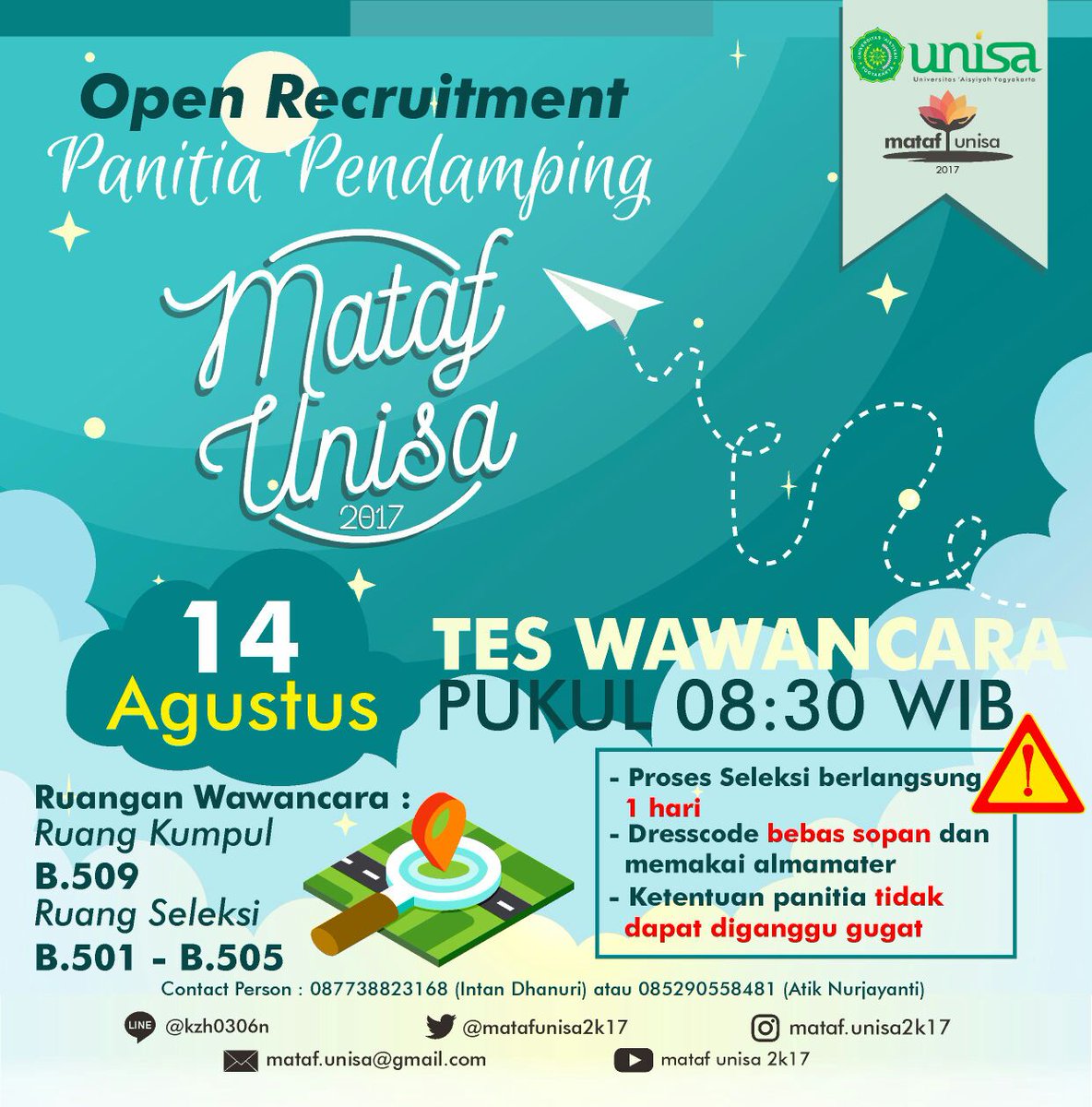 matafunisa's tweet photo. 📍Ruang : rruang seleksi (B.509), Ruang Seleksi (B.501 - B.505) https://t.co/BVNA6CU2jq