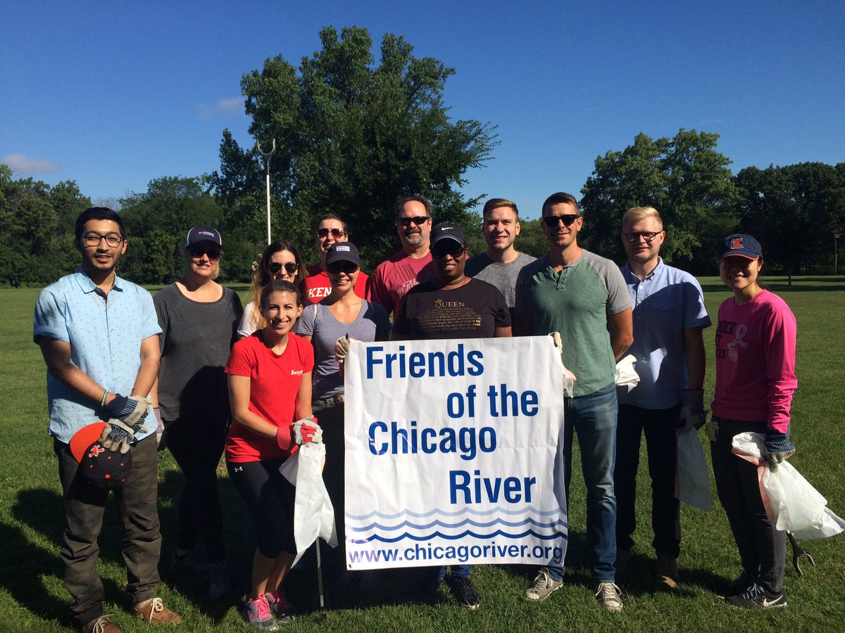 chicagoriver's tweet photo. About to start restoration and cleanup at #LaBagh Woods with @SkenderBuild #RiverActionDay #CleanerRiver https://t.co/B3JBQFRzPB