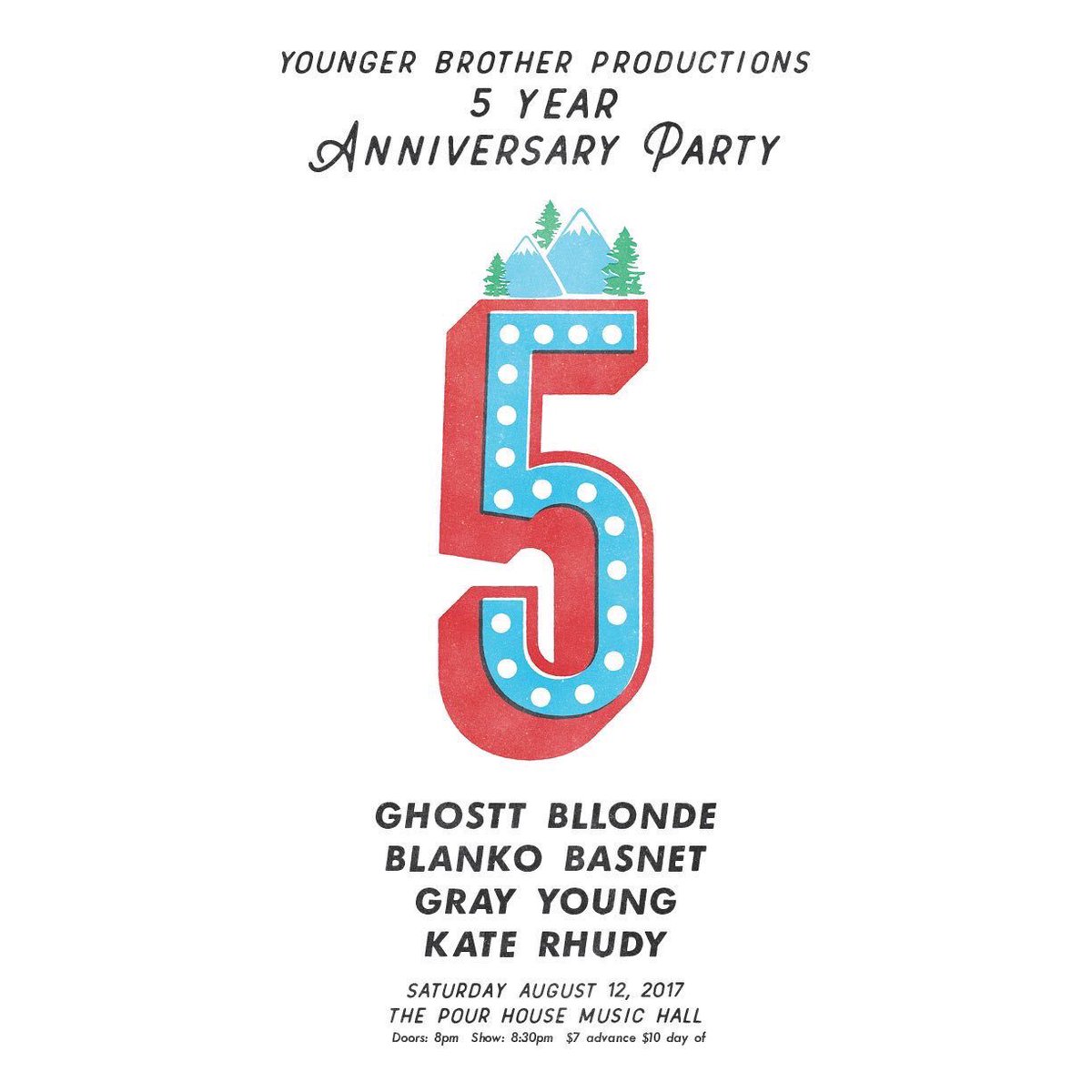 Younger Brother Prod (@ybproductionsnc) on Twitter photo We can't wait for our big 5 year anniversary this Saturday. Don't miss it! @katerhudymusic <a href="/BlankoBasnet/">BlankoBasnet</a> @GHOSTTBLLONDE <a href="/ThePourHouse/">The Pour House Music Hall & Record Shop</a> We can't wait for our big 5 year anniversary this Saturday. Don't miss it! @katerhudymusic <a href="/BlankoBasnet/">BlankoBasnet</a> @GHOSTTBLLONDE <a href="/ThePourHouse/">The Pour House Music Hall & Record Shop</a>