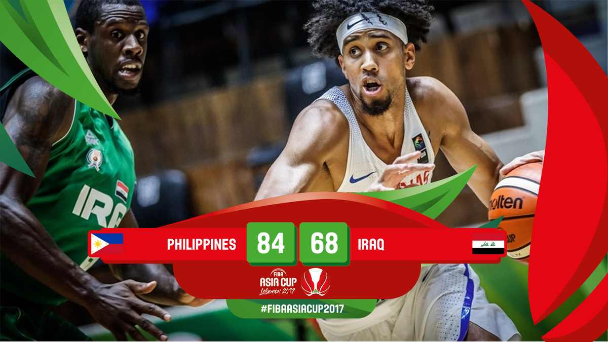 FIBA's tweet photo. The Philippines 🇵🇭 fight off a great first half by Iraq 🇮🇶 on their way to an 84-68 victory #FIBAAsiaCup2017 

📊 https://t.co/s2XvR0Sl9o https://t.co/KJ6WUWsoaZ