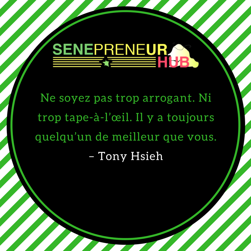 senepreneur's tweet photo. Ne soyez pas trop arrogant. Ni trop tape-à-l’œil. Il y a toujours quelqu’un de meilleur que vous
#startup #Entrepreneur #Senegal #Motivation https://t.co/V97QddjD8d