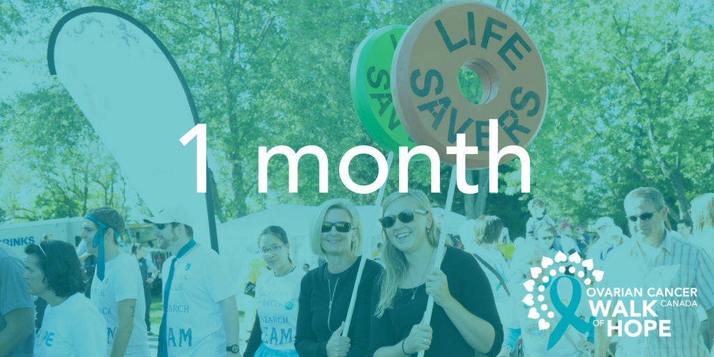 OvarianCanada's tweet photo. It’s time to rally the troops! The countdown to the Walk is on. Just 1 month left to register: https://t.co/zq98VJdFvE https://t.co/GpBzyFi2tf
