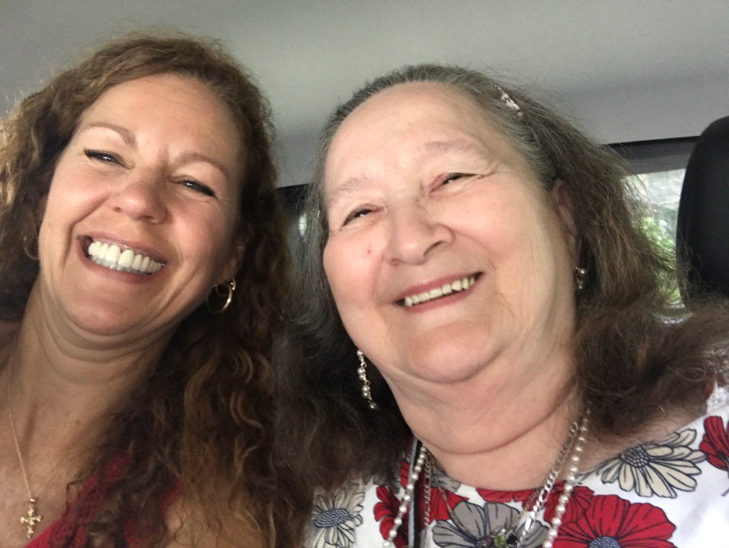 TinaShaeffer's tweet photo. Adventure selfie with my dear friend Mary.  Off to Billy Graham Library.  #summerselfiebingo #TryonTigers https://t.co/CNN7V7YoYF
