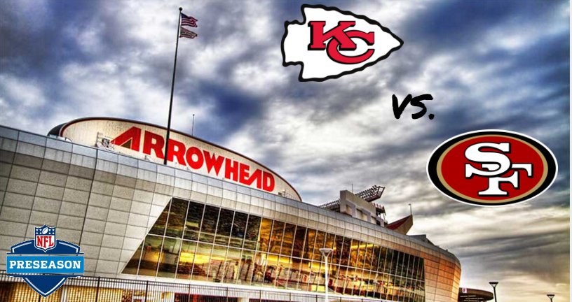SportsRadio810's tweet photo. The first preseason game is here! Did you know six Chiefs quarterbacks, including the current one, also played for the 49ers? #DecibleUp https://t.co/0nBNtOG5yD