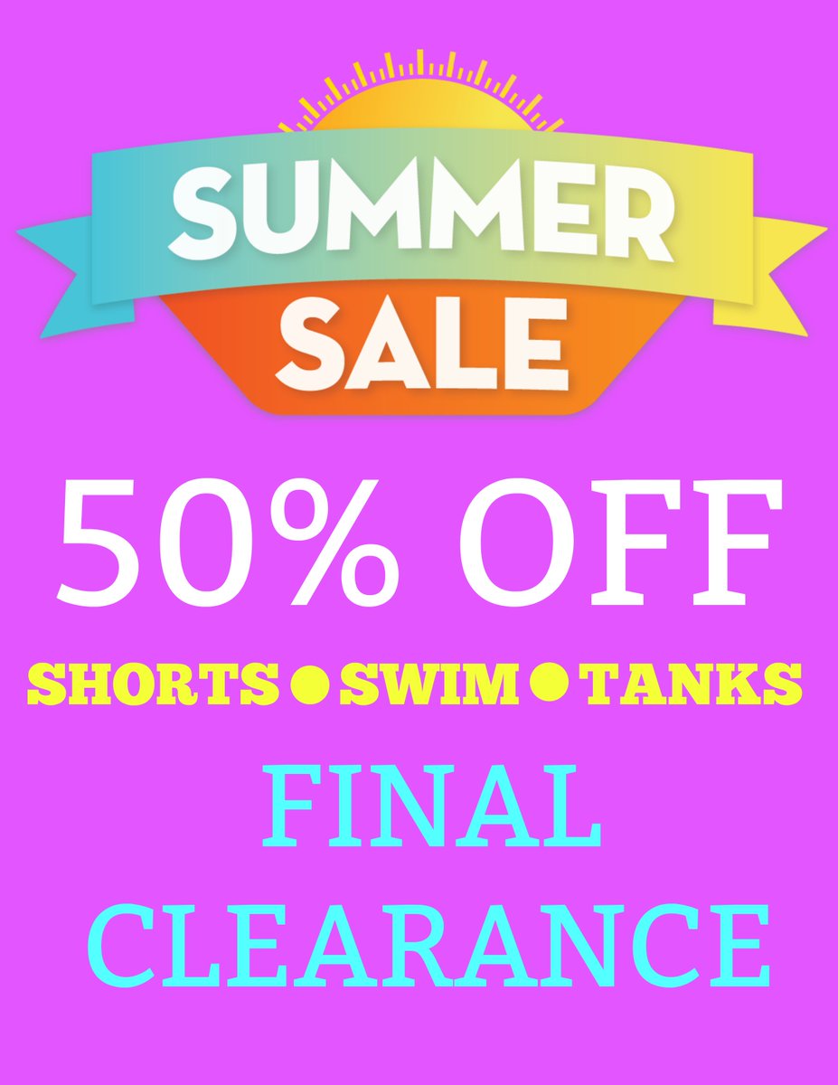Our summer items are on final clearance this weekend! Stop in we are open Friday and Saturday until 9:00pm!