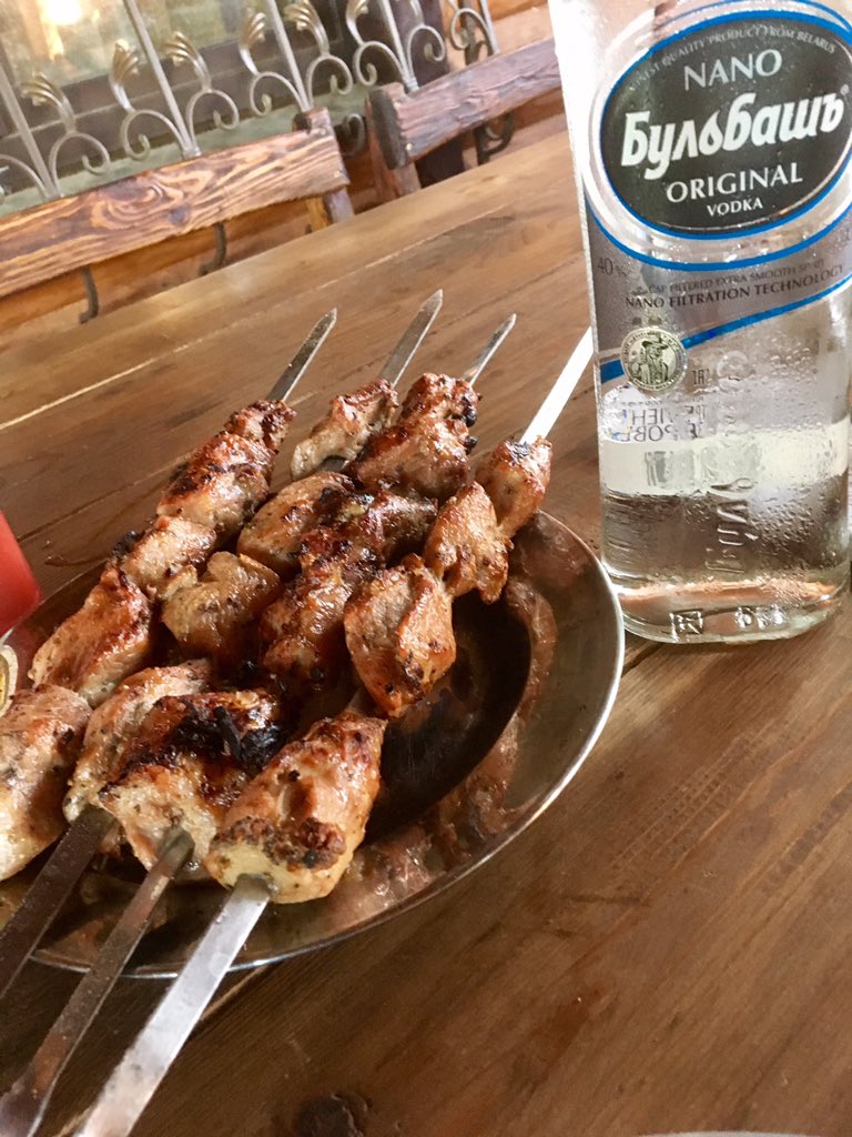 Открытка шашлык и водка, буду