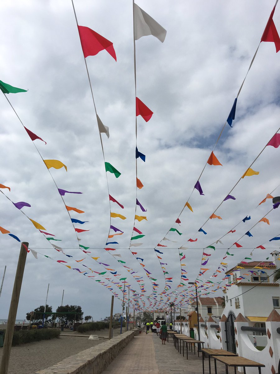 SoniaDavinSmith's tweet photo. Getting ready for another #fiesta this weekend #FestivalofColours #sabinillas #playaancha #beach #casares @aytocasares #Andalucia #turismo https://t.co/cr7Fa34yIF
