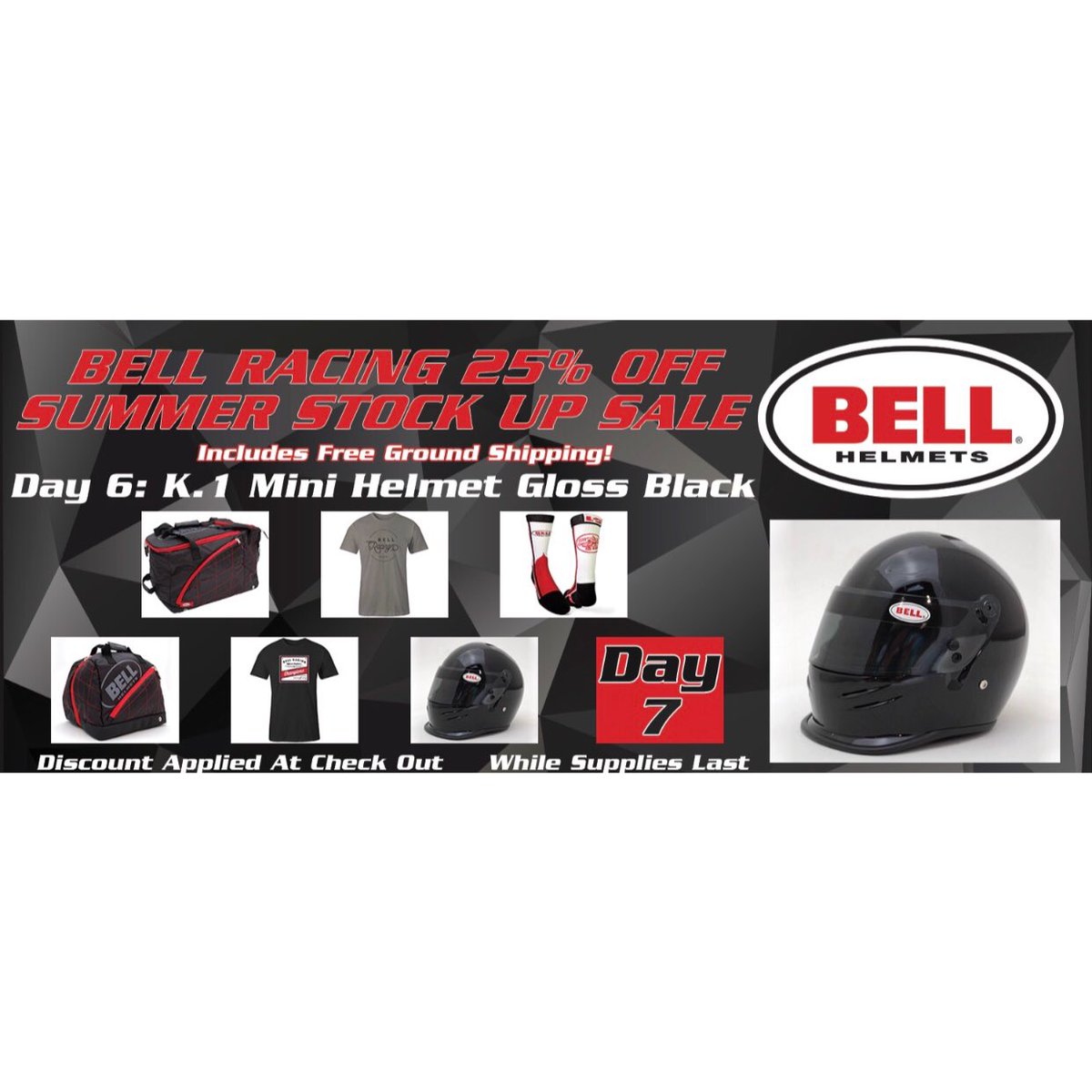 BellRacingHQ's tweet photo. 25% OFF on our K.1 Mini Helmet Gloss Black starting TODAY! Order yours now
#BellSummerStockUp

DETAILS ➡️ https://t.co/VS1Mll0plE https://t.co/LsJEI4IQNE