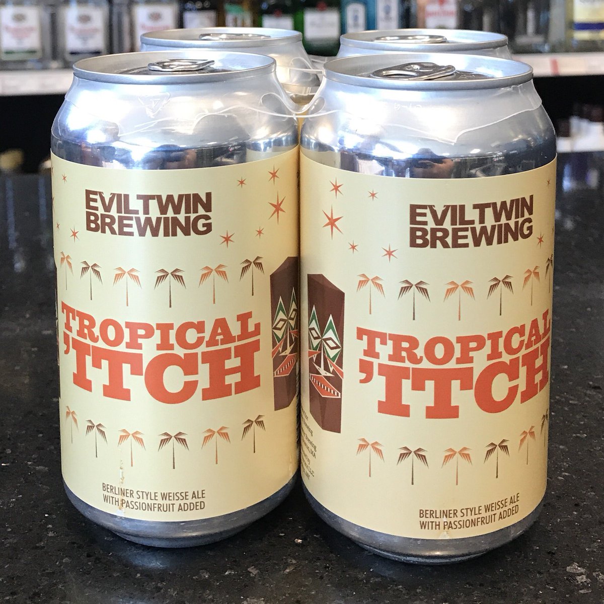 New! <a href="/eviltwinbrewing/">Evil Twin Brewing</a> Tropical Itch, a Berliner Weissbier made with passionfruit. In stock now!