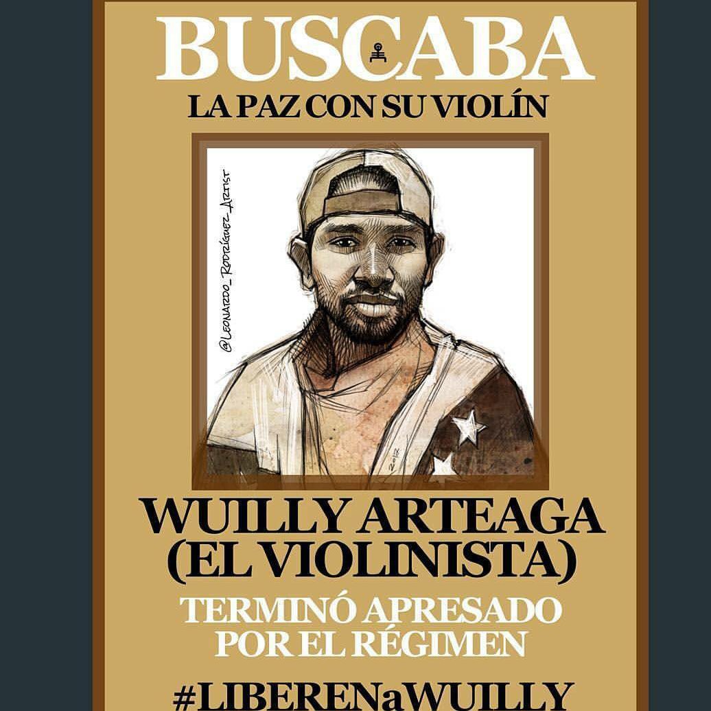 MMalaverM's tweet image. Imagen de hoy: Wuilly buscaba la paz con su violín y por eso está preso...¡Libérenlo¡