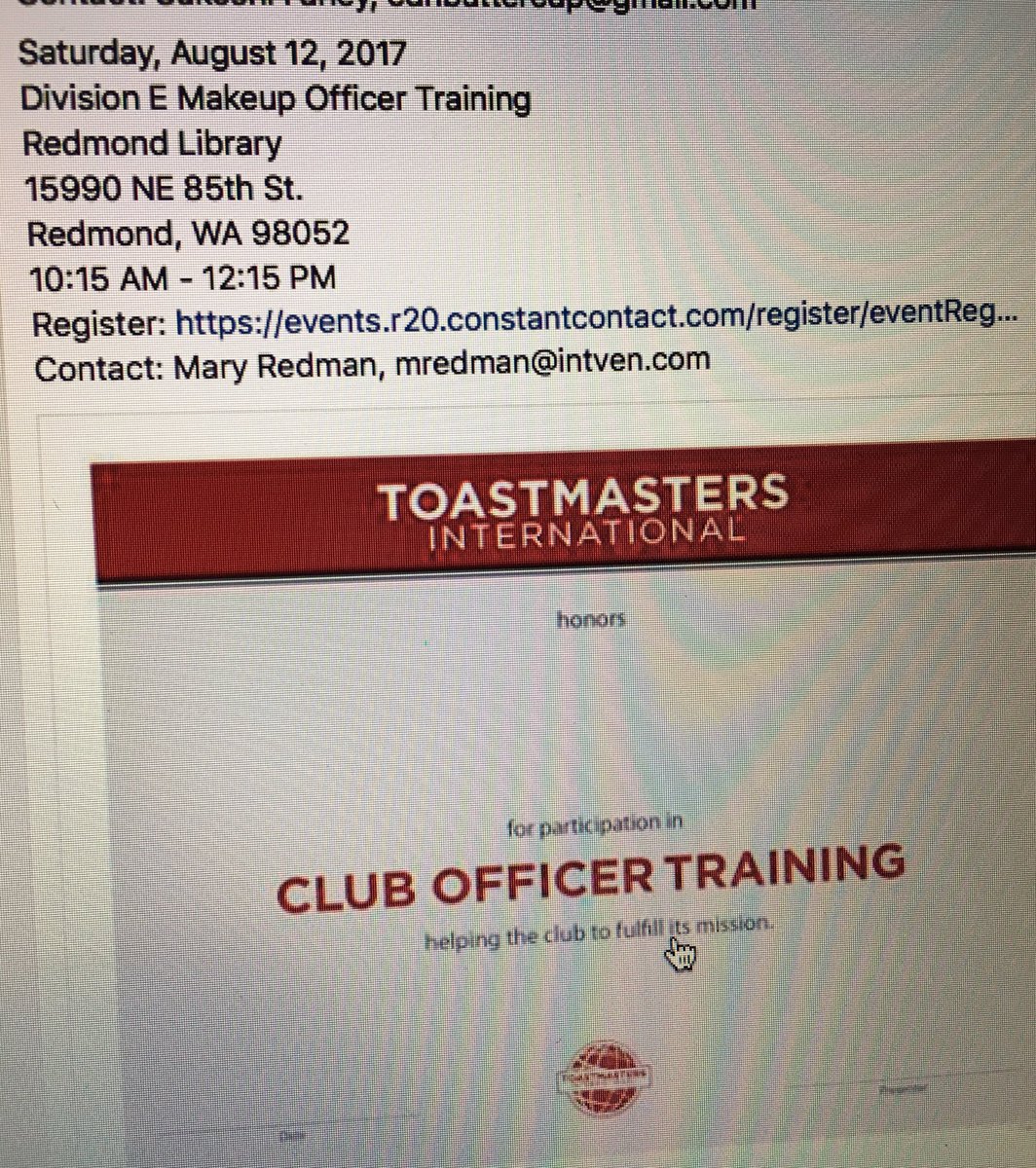 StarPerformTMC's tweet photo. Anyone else in #district2 needing #officer #training ?? #toastmasters https://t.co/mmDdjfhPtt