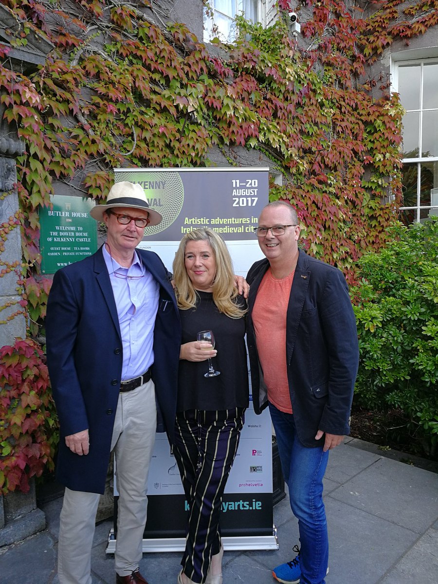 BlackbirdGal's tweet photo. Mick O Dea, Lamber de Bie and I at Arts Festival opening! https://t.co/IwAogYgMh9