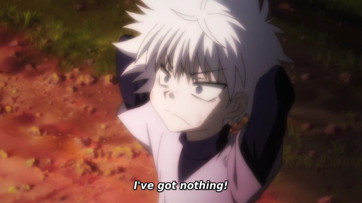 Hunterxanimefan's tweet photo. When everyone else has ambitions in life, and you're just like .. 😂

#HunterXHunter #anime #phantomrogue #hxh https://t.co/BJ0jCZRr24