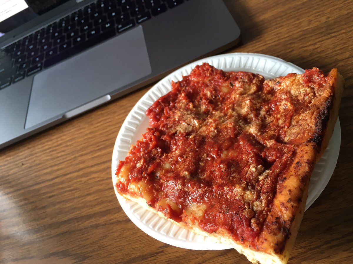 chopsticksopt's tweet photo. Mini field trip detour to @Perrecas just so I could grab a slice of tomato pie 👌#518eats https://t.co/gvP8BiXwHp