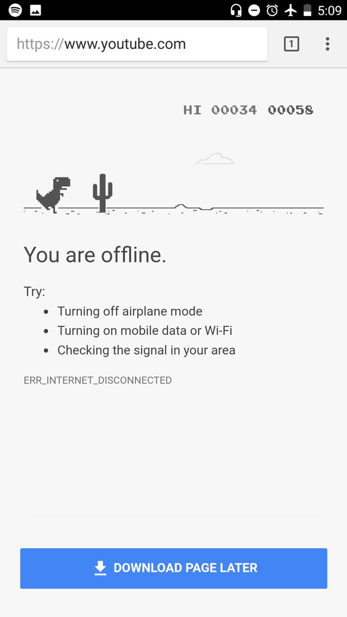 #Protip if you're ever bored on a plane with no Wifi... open Chrome, tap that T-Rex and it turns into a runner game. You're welcome.