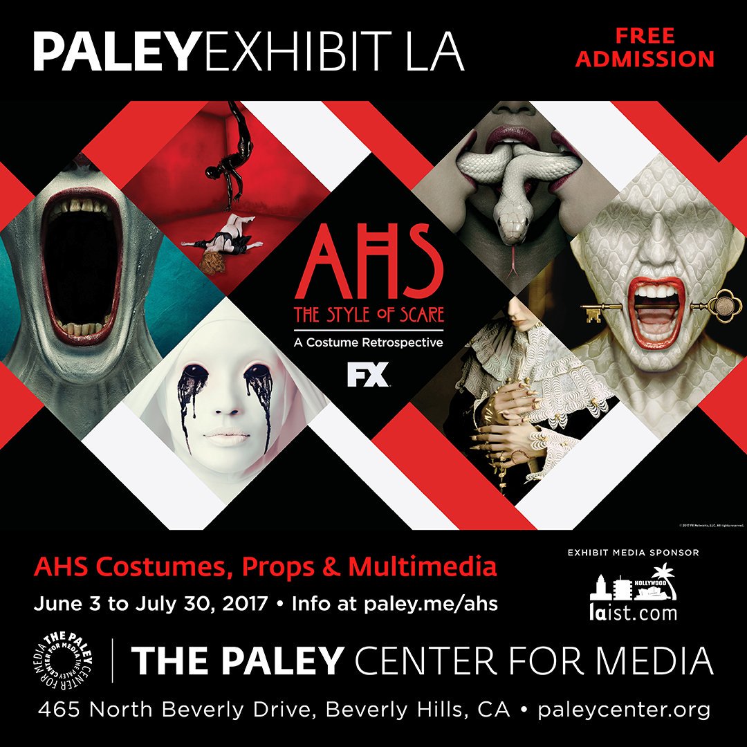 Littlelaluxury's tweet photo. .@AHSFX #free #StyleofScare π exhibit @paleycenter extended until August 13th! See it noon-5PM today! ππ π Deets: https://www.paleycen https://t.co/fEao0UVpH6