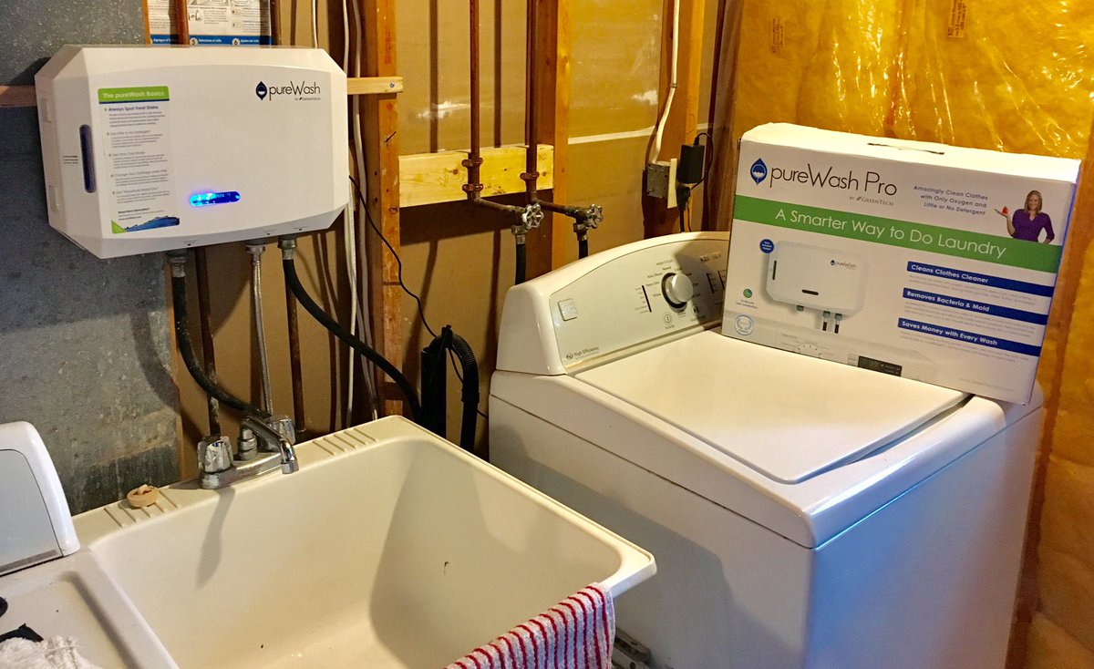 LEITCanada's tweet photo. This #manitoba customer hooked up a #pureWashPro to their #HEwasher and their #laundry sink for household #greencleaning Looking good!! #wpg https://t.co/NPDwNQJrcG
