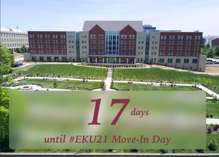 eku's tweet photo. 17 days until #EKU21 move-in! https://t.co/agyEDrL5wH