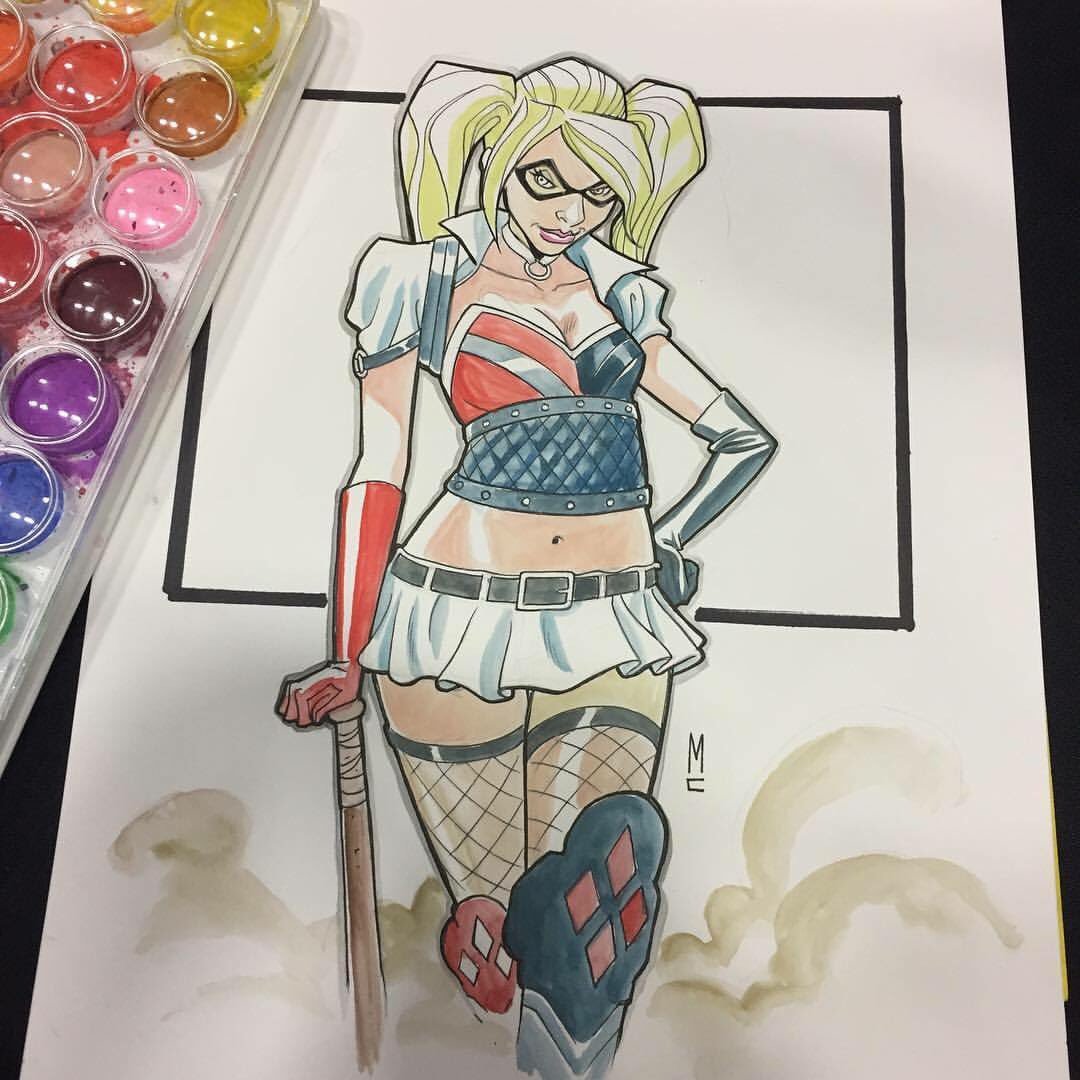 mattcdrawsalot's tweet photo. I don't draw #HarleyQuinn often but when I do... #RobCon2017 #RobConBristol https://t.co/1UriGaUDsl