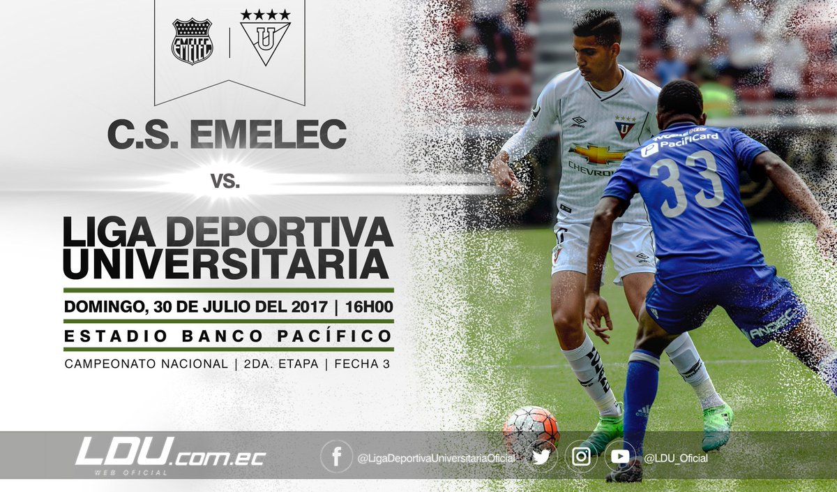 ¡El ambiente se va calentando! ¡A las 16h00 inicia el #EMEvsLDU!
¡Vamos LIGA!